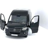 Kinsmart Mercedes-Benz Sprinter 1:48 Lisanslı Model Araba 13 cm Siyah Çek Bırak Özellikli Oyuncak