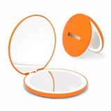 Kintion Yuvarlak Cep Aynası, Işıklı 1X/10X Büyütme Kompakt Ayna, Şarj Edilebilir LED Çanta Aynası, Kısılabilir 3 Renk Sıcaklığı, Taşınabilir Işıklı Seyahat Aynası, Turuncu