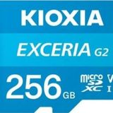 KIOXIA 256GB ExceriaG2, LMEX1L256GG2, U1 V30 4K, CL10, 100Mb/s, MicroSD Kart Bellek (SD Adaptörlü)