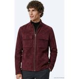 Kip Bordo Regular Fit Dik Yaka Casual Süet Deri Mont
