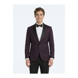 Kip Bordo Slim Fit Şal Yaka Dokuma Smokin Takım Elbise, Erkek, 50 Beden