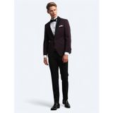 Kip Bordo Slim Fit Şal Yaka Dokuma Smokin Takım Elbise