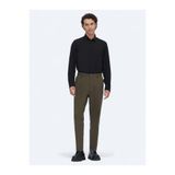 Kip Dokuma Relaxed Fit Casual Pamuk Karışımlı Pantolon, 32, 52029, Haki, Erkek