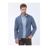 Kip Erkek Blazer Ceketi, Mavi, Düz Desen, Modern Fit, Yün Karışımlı Örme, 50 Beden
