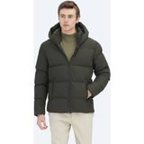Kip Haki Regular Fit Kapüşonlu Casual Dokuma Mont - 2XL
