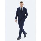Kip İndigo Düz Comfort Fit Yün Karışımlı Takım Elbise - 50 - 6 Drop