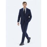 Kip İndigo Düz Comfort Fit Yün Karışımlı Takım Elbise - 50 - 6 Drop