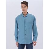 Kip Koyu Mint Fitilli Oversize Fit Uzun Dokuma Casual Gömlek - 40