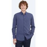 Kip Lacivert Çizgili Regular Fit Dokuma Casual Gömlek - XL