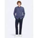 Kip Lacivert Çizgili Regular Fit Dokuma Casual Gömlek - XL