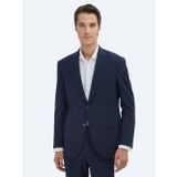 Kip Lacivert Kareli Modern Fit Yün Karışımlı Takım Elbise
