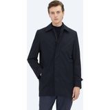 Kip Lacivert Regular Fit Bebe Yaka Casual Dokuma Pardesü