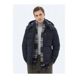 Kip Lacivert Regular Fit Kapüşonlu Casual Dokuma Mont