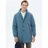 Kip Mint Regular Fit Bebe Yaka Casual Dokuma Pardösü - 3XL