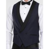 Kip Saks Fitted Fit Şal Yaka Klasik Yelek