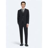 Kip Siyah Düz Modern Fit Yün Karışımlı Takım Elbise - 6 Drop - 46