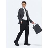 Kip Siyah Kareli Modern Fit Pamuk Karışımlı Örme Ceket - 6 Drop - 56