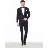 Kip Siyah Slim Fit Kelebek Yaka Dokuma Smokin Takım Elbise - 54 - 6 Drop