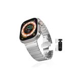 Kipgsm Apple Watch Ultra/Ultra 2 Tokalı Kayış 49 44 45 42 41 40 38 9 8 7 6 5 4 3 SE Metal Baklalı Kordon