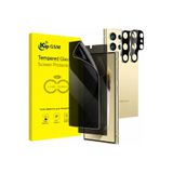 Kipgsm Samsung Galaxy S23 Ultra Uyumlu 9H Hayelet Cam Ekran Koruyucu+Kamera Safir Lens Koruyucu 2li Set