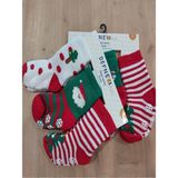 Kıpırık Baby 3 Çift Havlu Pamuklu Kışlık Yılbaşı Desenli Unisex Çocuk ve Bebek Soket Çorap - 3 - 4 Yaş - Çok Renkli