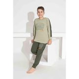 Kıpırık Baby Erkek Çocuk Desenli Uzun Kollu Pijama Takımı - Yeşil - 2 Yaş