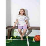 Kıpırık Baby Kız Çocuk Desenli Lila Şortlu Pijama Takımı - 14 - 15 Yaş