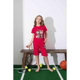 Kıpırık Baby Kız Çocuk Mini Desenli Kırmızı Şortlu Pijama Takımı - 2 - 3 Yaş