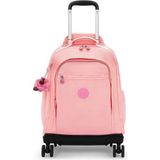 Kipling New Zea 8 Tekerlekli Okul Çantası Şeffaf Pembe Renkli Çekçekli Özellikli Çocuklar İçin
