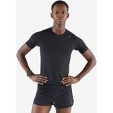 Kiprun Erkek Koşu Tişörtü - Siyah Füme - 500 Confort Slim - 2XL - Siyah-Gri