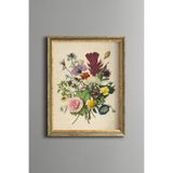 Kır Çiçekleri Buketi - Vintage Desenli Çerçeve - İnce Model, Altın4, 30 x 40