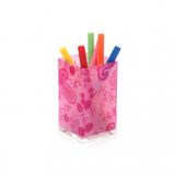 Kır70317d2 Kalemlik Pembe Kumaş Desenli Ofis Gereci 6x6x12cm 300ml