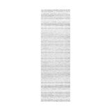 Kira Makinede Yıkanabilir Tribal Geometrik Yolluk Halı, 2' 6" x 12', Gri - Option-1