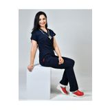 Kıraç Uniform Dr Greys Soft Likralı Lacivert Doktor-Hemşire Forması Medikal Forma Cerrahi Takım