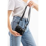 KIRASE Kadın Düğümlü Askılı Kapaklı Spor Model Mini Boy Çapraz Ve Omuz Çantası (BOY 11 cm EN 14 cm)