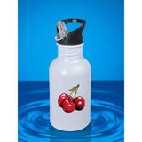 Kiraz Baskılı Matara Suluk 600 ml - Kız Çocuk Suluk, Kız Sulukları