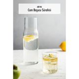 Kiraz Çiçeği Butik Borosilikat Cam Başucu Sürahisi & Cam Sürahi * 600 ml - Şeffaf