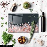 Kiraz Çiçeği Butik Cam Kesme Tahtası | Baskılı Kesim Tablası | Temperli | 25 x 35 cm