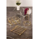 Kiraz Çiçeği Butik Gold 3 Lü Servis Sunum Seti & Havluluk & Peçetelik & Nihale Paslanmaz
