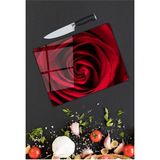 Kiraz Çiçeği Butik Gül Cam Kesme Tahtası 25 x 35 cm