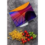 Kiraz Çiçeği Butik Renkli Cam Kesme Tahtası 25 x 35 cm