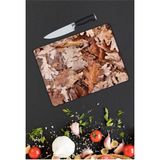 Kiraz Çiçeği Butik Yapraklar | Cam Kesme Tahtası | 25 x 35 cm