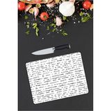 Kiraz Çiçeği Butik Yazılı Beyaz | Cam Kesme Tahtası 25 x 35 cm