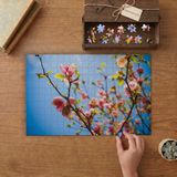 Kiraz Çiçeği Dalları Yakın Çekim Tasarımı 240 Parça Ahşap Puzzle Ahşap Kutuda MP05656
