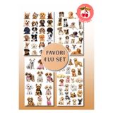 Kiraz Craft Favori 4’lü Köpek Sticker Etiket Set – Sevimli - Ajanda, bullet journal, defter, scrapbook, laptop