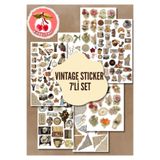Kiraz Craft Vintage Retro Sticker Seti 7’li Ajanda, Bullet Journal, Defter, Scrapbook, Laptop