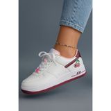 Kiraz Desenli Düz Beyaz Kadın Sneakers Ayakkabı Spor Ayakkabı Yazlık Ayakkabı - 40