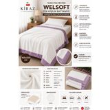 Kiraz Havlu Bornoz Wellsoft Baskılı Biyeli Tek Kişilik Battaniye – Ultra YUMUŞAK160X220 - 160 X 220 - Beyaz