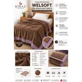 Kiraz Havlu Bornoz Wellsoft Baskılı Biyeli Tek Kişilik Battaniye – Ultra YUMUŞAK160X220 - 160 X 220 - Kahverengi