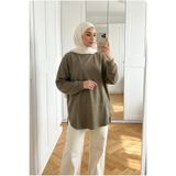 Kirazca Butik Kadın Çift Yan Fermuarlı Salaş Kesim Uzun Sweat Tunik